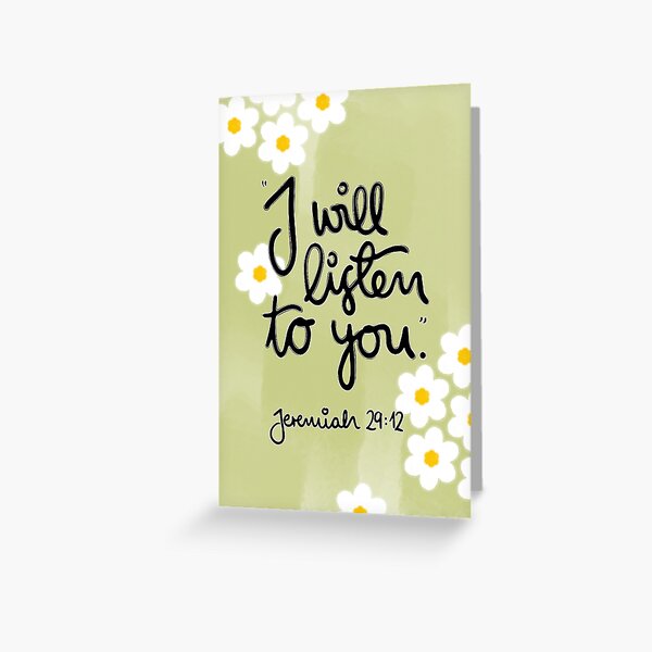 Item preview, Bible quote, Jeremiah 29:12 with daisies designed and sold by moonlyfaith.
