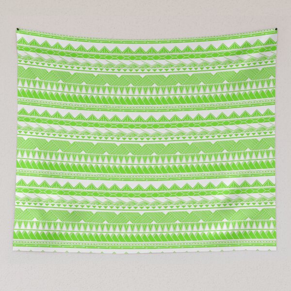 Item preview, White and Neon Green Tribal Pattern designed and sold by Steeb757.