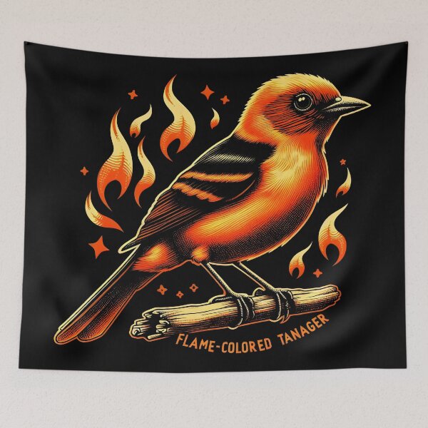 Item preview, Flame-colored Tanager 7 designed and sold by theAVIARY7.