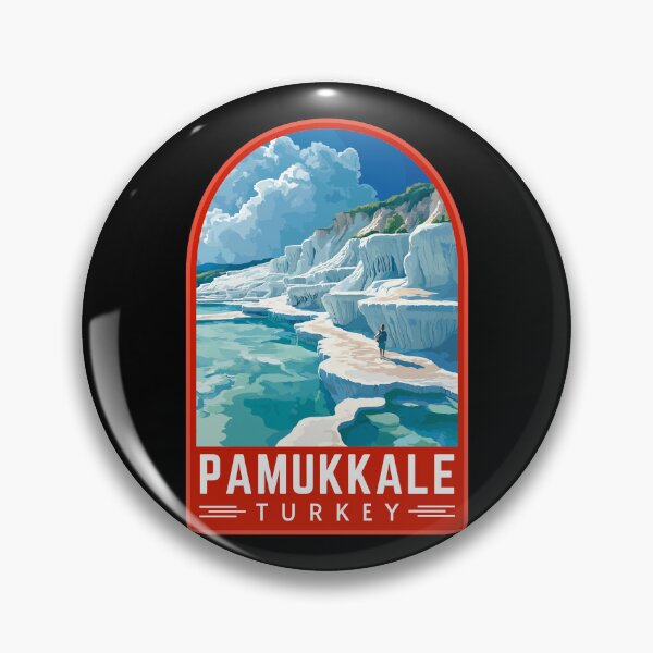 Item preview, Pamukkale in Turkey Retro Travel Art Emblem designed and sold by MaateoDesign.