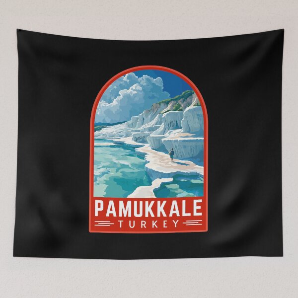 Item preview, Pamukkale in Turkey Retro Travel Art Emblem designed and sold by MaateoDesign.