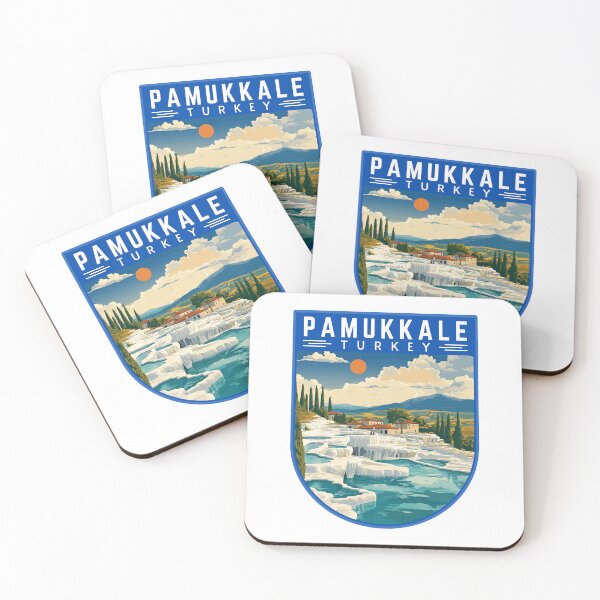 Item preview, Pamukkale in Turkey Vintage Travel Art Badge designed and sold by MaateoDesign.