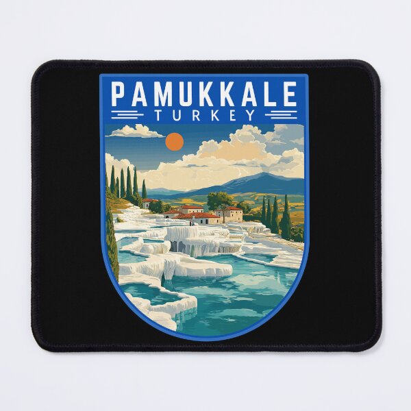 Item preview, Pamukkale in Turkey Vintage Travel Art Badge designed and sold by MaateoDesign.