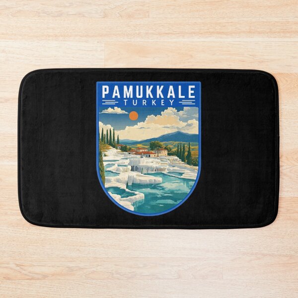 Item preview, Pamukkale in Turkey Vintage Travel Art Badge designed and sold by MaateoDesign.