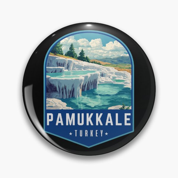 Item preview, Pamukkale in Turkey Retro Art Travel Emblem designed and sold by MaateoDesign.