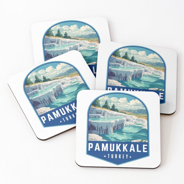 Item preview, Pamukkale in Turkey Retro Art Travel Emblem designed and sold by MaateoDesign.