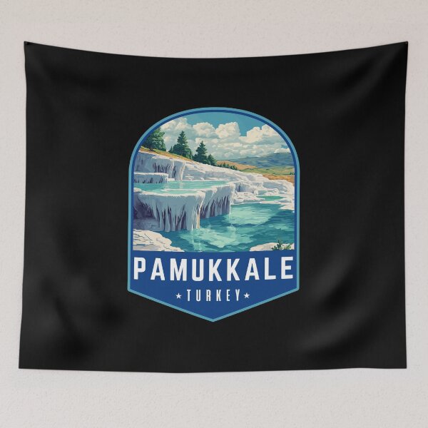 Item preview, Pamukkale in Turkey Retro Art Travel Emblem designed and sold by MaateoDesign.