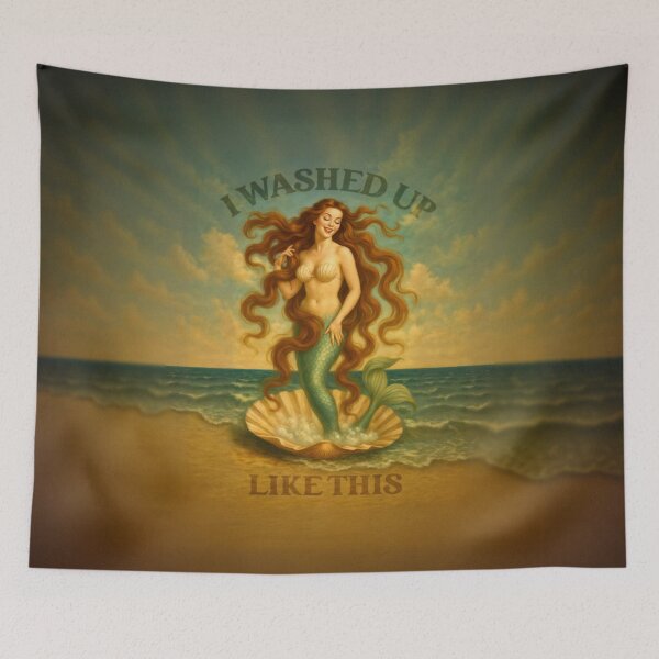 Item preview, I Washed Up Like This - Surreal Mermaid Art designed and sold by MoonlightCiara.