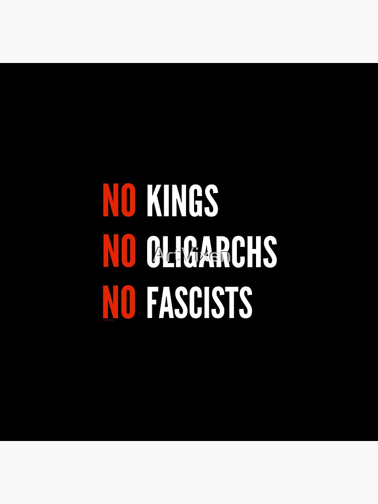 Thumbnail 3 of 3, Pin, No Kings Oligarchs Fascists designed and sold by ArtVixen.