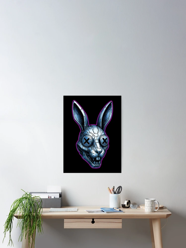 Thumbnail 2 of 3, Poster, Cyber Rabbit designed and sold by DMFPRINTS.