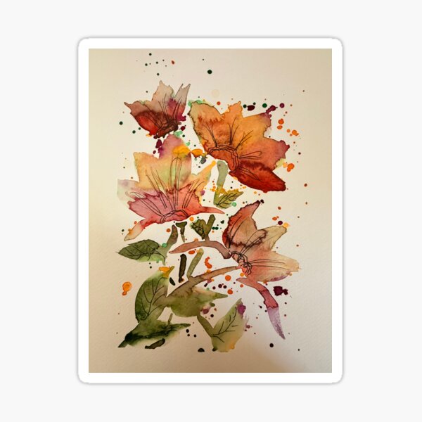 Whimsical Flowers Too Sticker