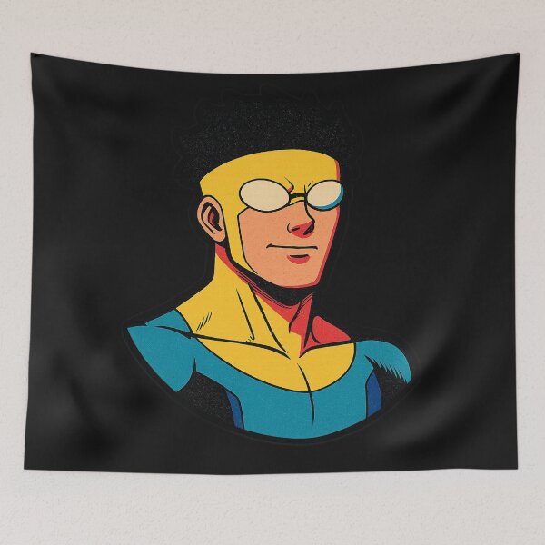 Aperçu de l'œuvre Invincible – Autocollant style bande dessinée rétro créée et vendue par Artpainted.