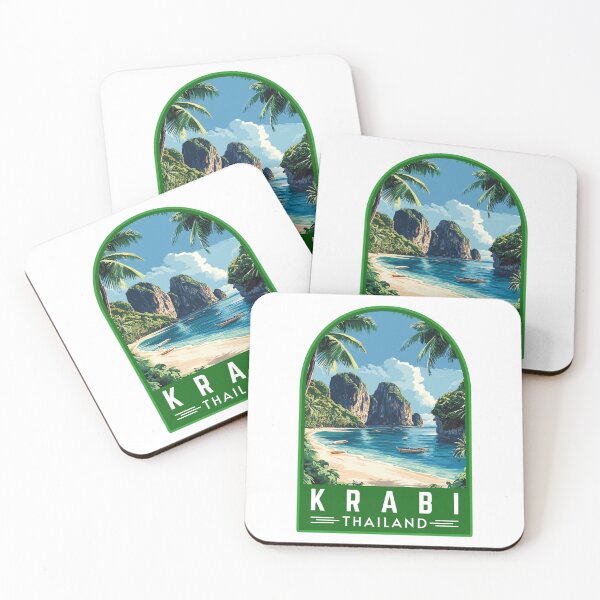 Item preview, Krabi in Thailand Retro Travel Art Emblem designed and sold by MaateoDesign.