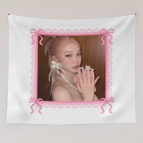 Item preview, Kpop Le Sserafim Chaewon Coquette Pink Bow Border Frame  designed and sold by StarBunnyDesign.