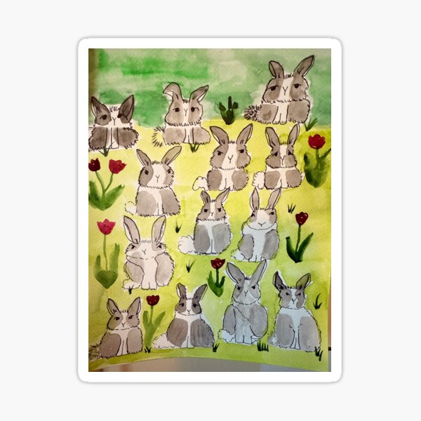 Rabbit Family Sticker
