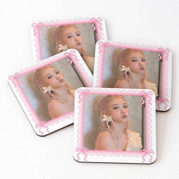 Item preview, Kpop Le Sserafim Chaewon Coquette Pink Bow Border Frame  designed and sold by StarBunnyDesign.