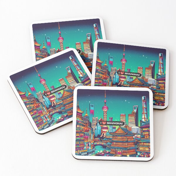 Item preview, Shanghai City Skyline Design – Ideal for Vacation Lovers, Urban Style Fans & Trendy Travel Accessories designed and sold by knalpot-design.