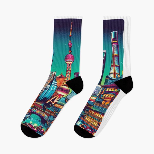 Item preview, Shanghai City Skyline Design – Ideal for Vacation Lovers, Urban Style Fans & Trendy Travel Accessories designed and sold by knalpot-design.