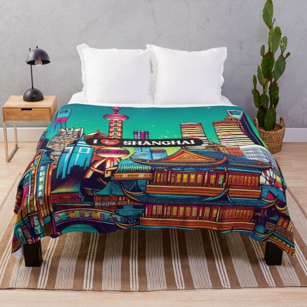 Item preview, Shanghai City Skyline Design – Ideal for Vacation Lovers, Urban Style Fans & Trendy Travel Accessories designed and sold by knalpot-design.
