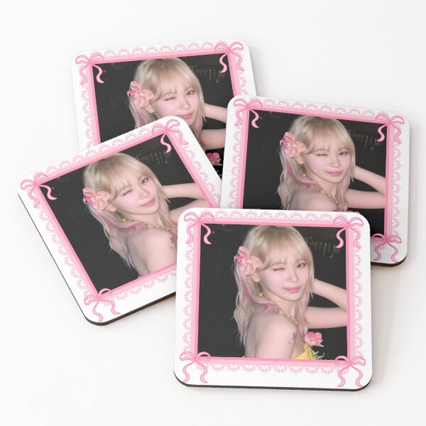 Item preview, Kpop Le Sserafim Chaewon Coquette Pink Bow Border Frame  designed and sold by StarBunnyDesign.