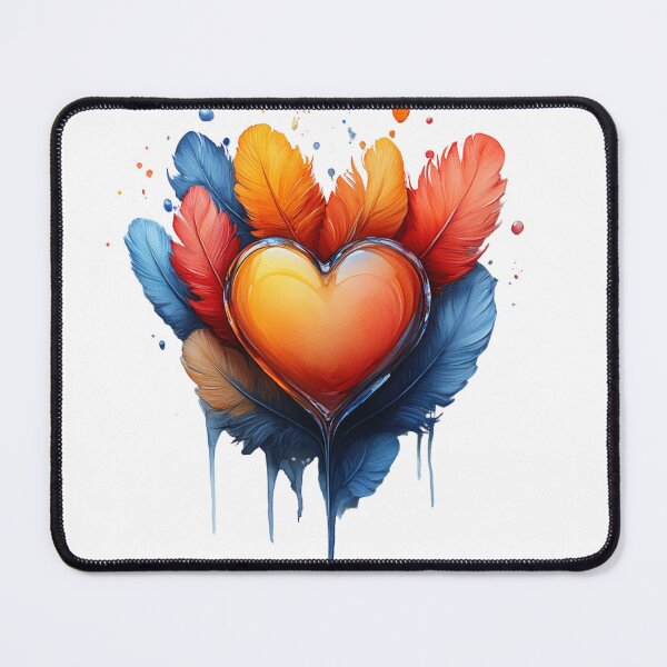 Item preview, Heartbeat of Color: Where Fiery Hearts Dance with Feathered Flames designed and sold by Small Mandarin.