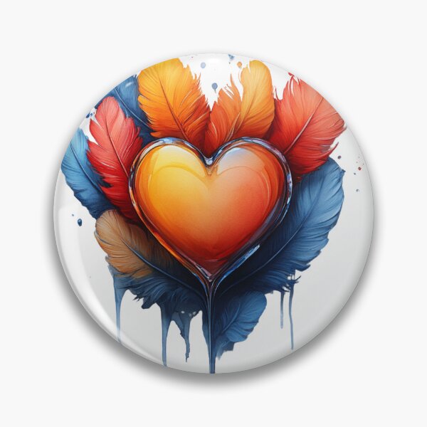 Item preview, Heartbeat of Color: Where Fiery Hearts Dance with Feathered Flames designed and sold by Small Mandarin.