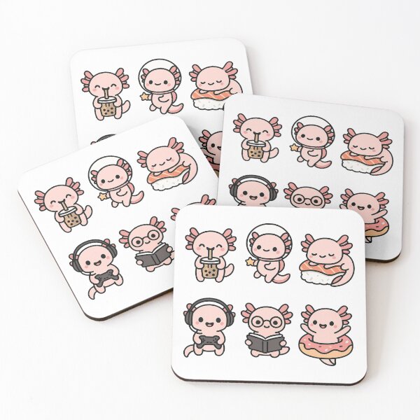 Item preview, Kawaii Axolotl  Pack Cute Fun Set designed and sold by RetroPop23.