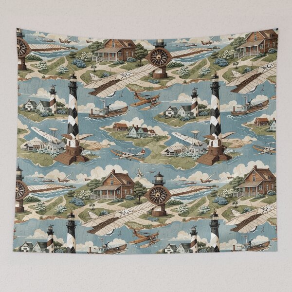 Item preview, Abstract Tar Heel Coastal Pattern designed and sold by Trend-Labs.