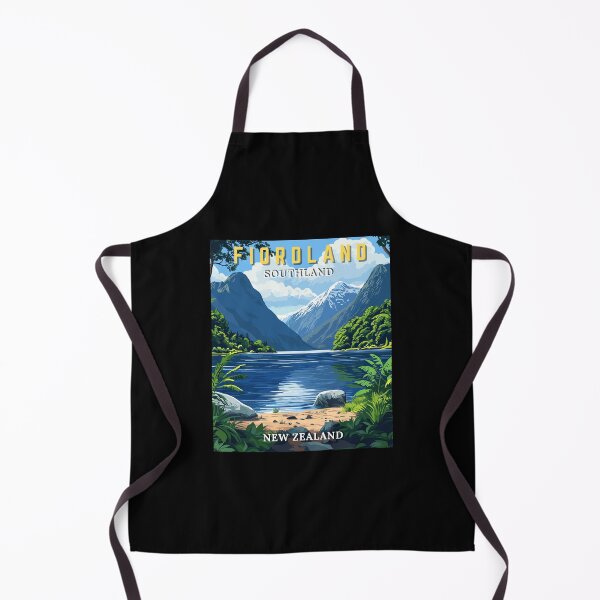 Item preview, Fiordland in Southland, New Zealand Retro Art Travel Landscape designed and sold by MaateoDesign.