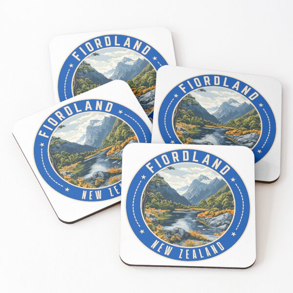 Item preview, Fiordland in Southland, New Zealand Retro Travel Art Emblem designed and sold by MaateoDesign.