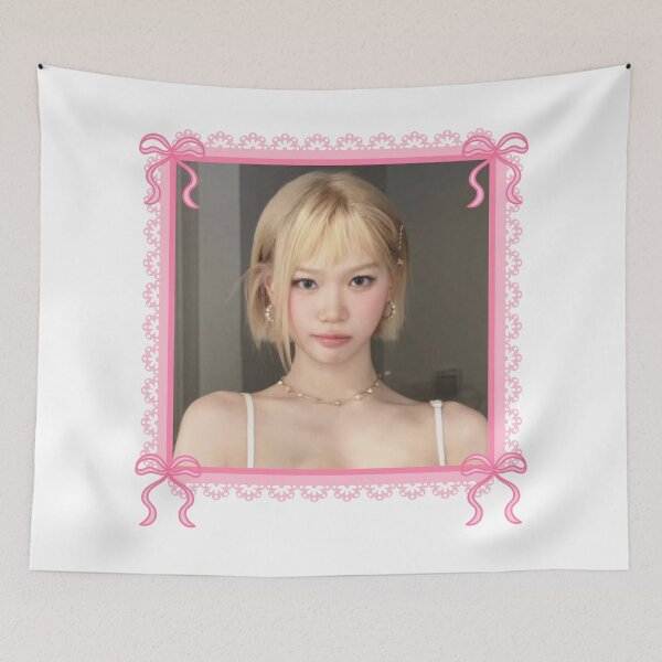 Item preview, Kpop Le Sserafim Chaewon Coquette Pink Bow Border Frame  designed and sold by StarBunnyDesign.
