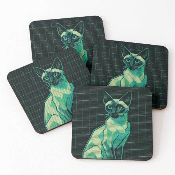 Item preview, Siamese Cat in Retro Computer Art Style designed and sold by LesChatsArt.