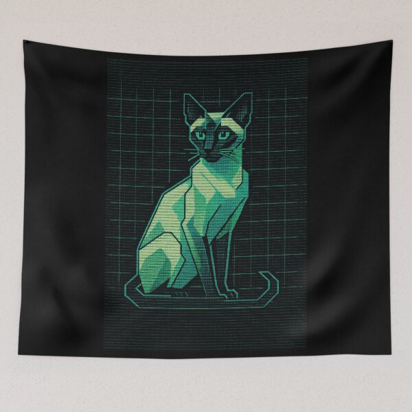 Item preview, Siamese Cat in Retro Computer Art Style designed and sold by LesChatsArt.