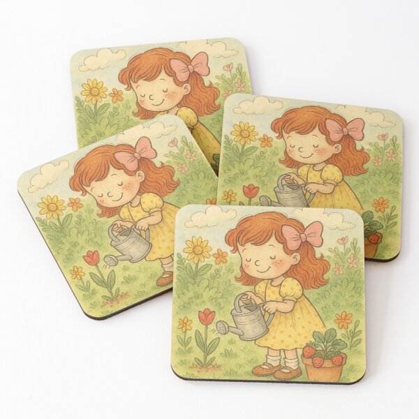 Item preview, Sweet Girl in the Garden – storybook style  designed and sold by toastysketches.