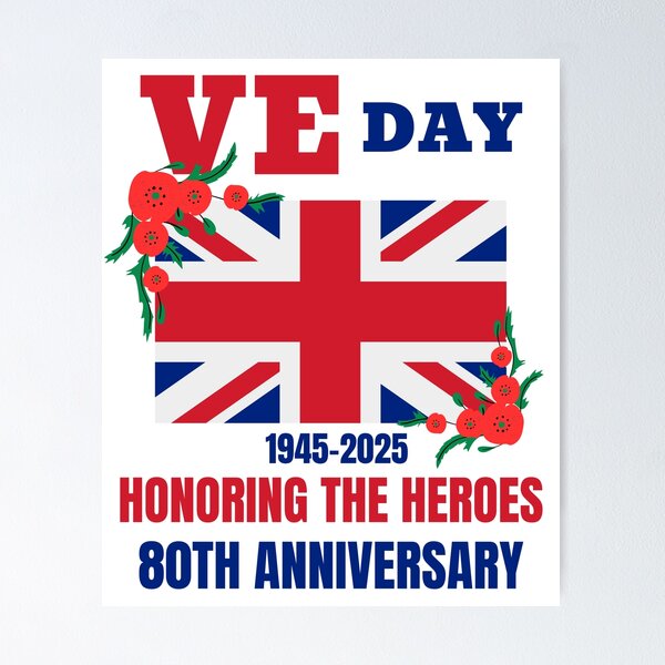 Item preview, VE day 80th anniversary 2025 V  E Day designed and sold by Minimalismat.