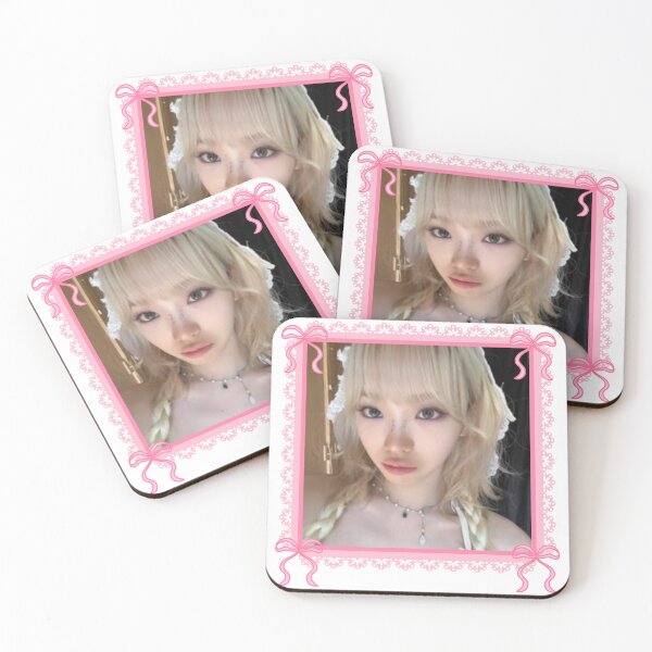 Item preview, Kpop Le Sserafim Chaewon Coquette Pink Bow Border Frame  designed and sold by StarBunnyDesign.