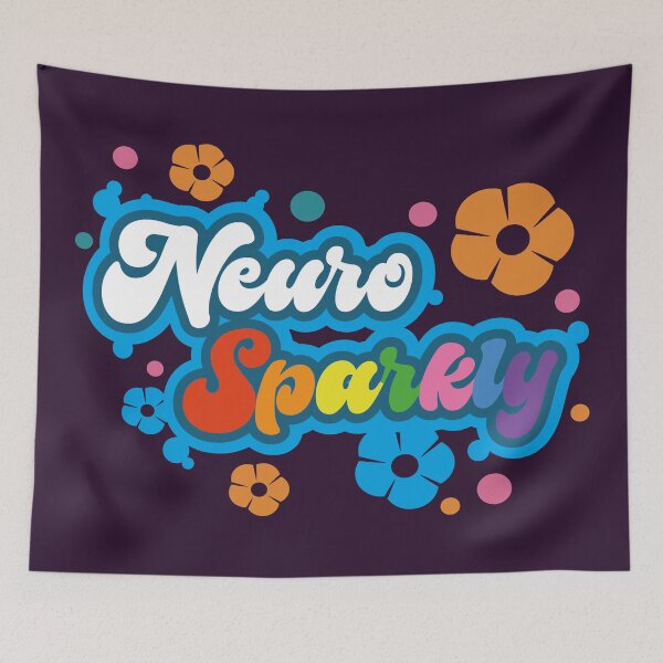 Item preview, Neuro Sparkly Flower Rainbow Typography designed and sold by Plant On Demand.