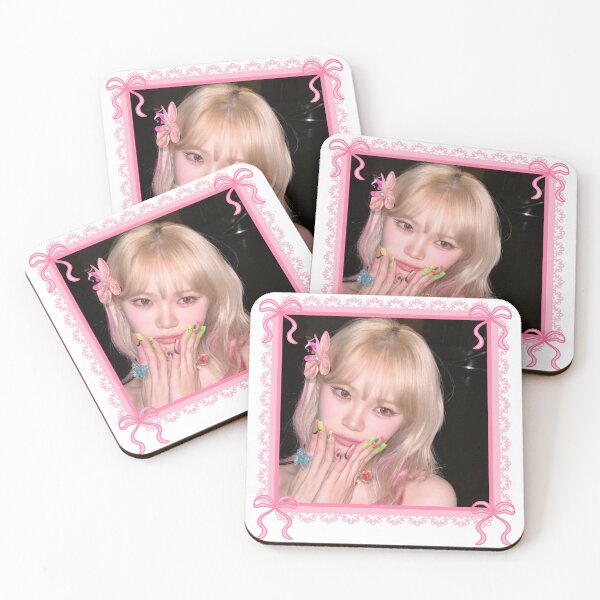 Item preview, Kpop Le Sserafim Chaewon Coquette Pink Bow Border Frame  designed and sold by StarBunnyDesign.