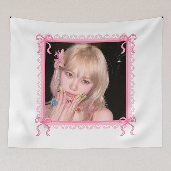 Item preview, Kpop Le Sserafim Chaewon Coquette Pink Bow Border Frame  designed and sold by StarBunnyDesign.