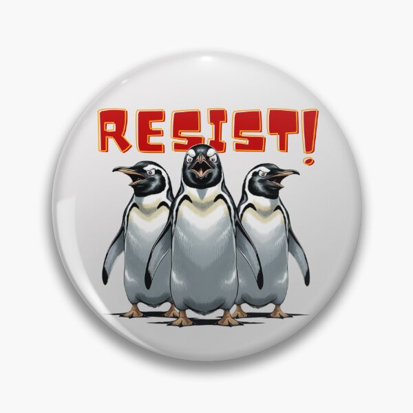 Item preview, RESIST Angry penguins against tariffs designed and sold by FatBirdie.