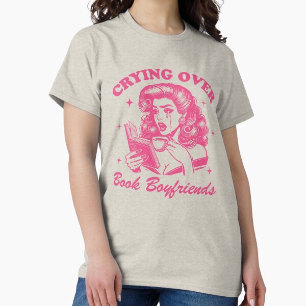 Item preview, Crying Over Book Boyfriends | Funny Bookish Stickers | Pink Retro Romance Reader Merch  designed and sold by BeautyofColor.