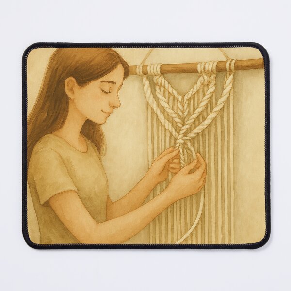 Item preview, Macrame Wall Hanging Watercolor Illustration designed and sold by Lacritsa .