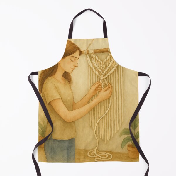 Item preview, Macrame Wall Hanging Watercolor Illustration designed and sold by Lacritsa .