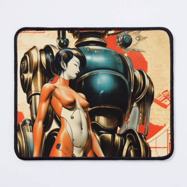 Item preview, Robot Love Retro Mid-century Imitation Japanese Erotic Art | #208 designed and sold by NickWhittleArt.