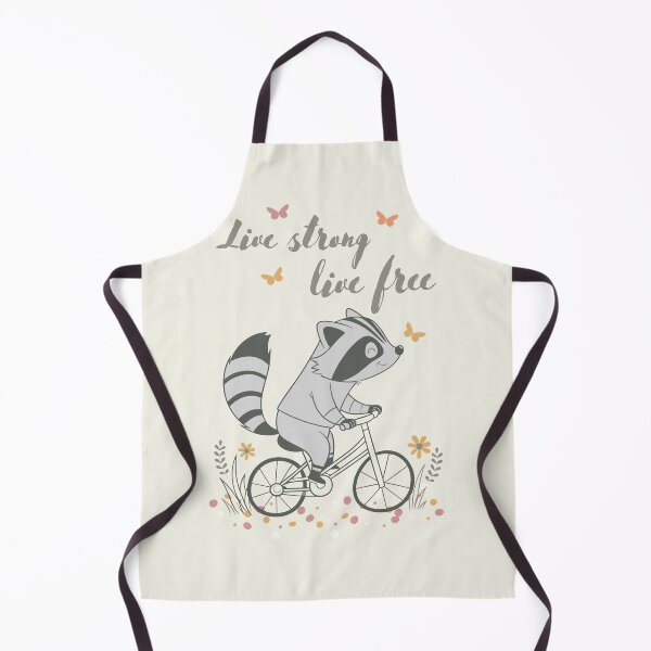 Item preview, Live Strong, Live Free: Raccoon on a Bike Whimsical Art designed and sold by GOATMATCH.
