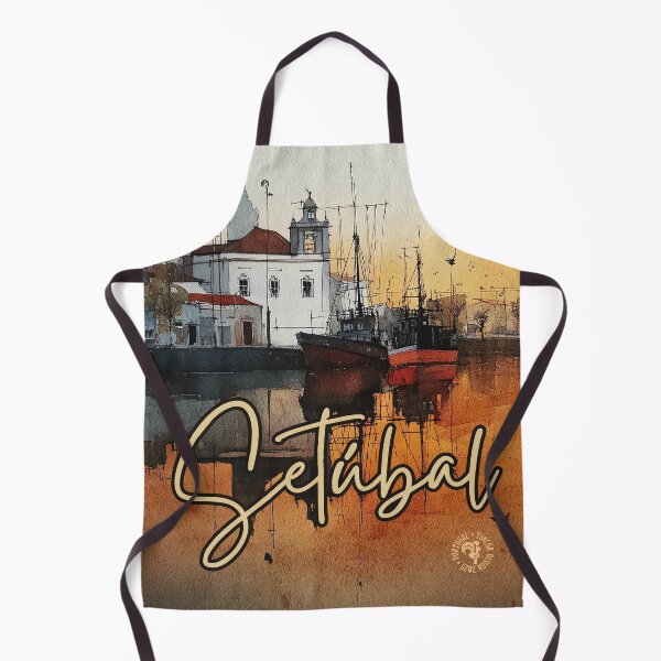 Item preview, Setúbal Portugal Harbor Poster – Nautical Coastal City Print designed and sold by TuncGK.