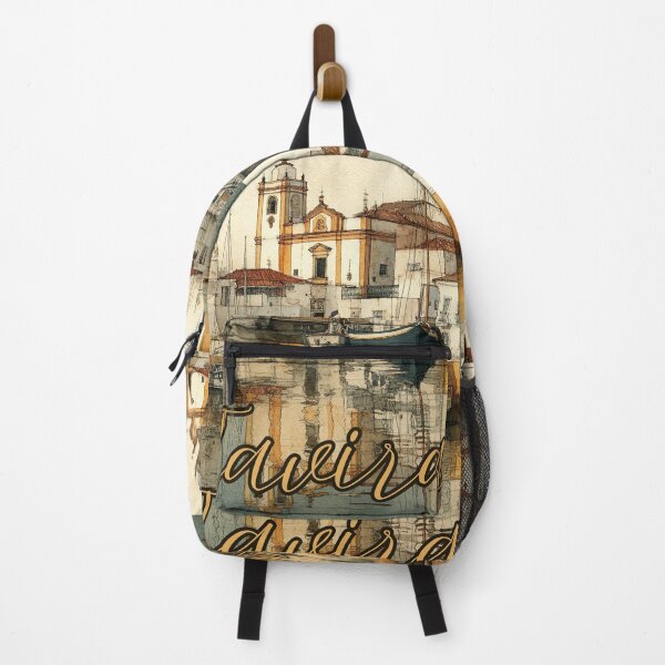 Item preview, Tavira Portugal Watercolor Print – Rustic Coastal Village Poster designed and sold by TuncGK.