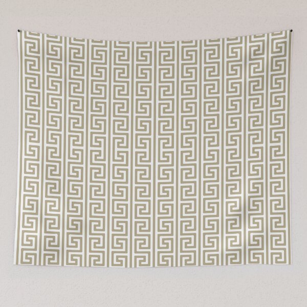 Item preview, Greek Keys Goldish White designed and sold by Yiorgos Designs.