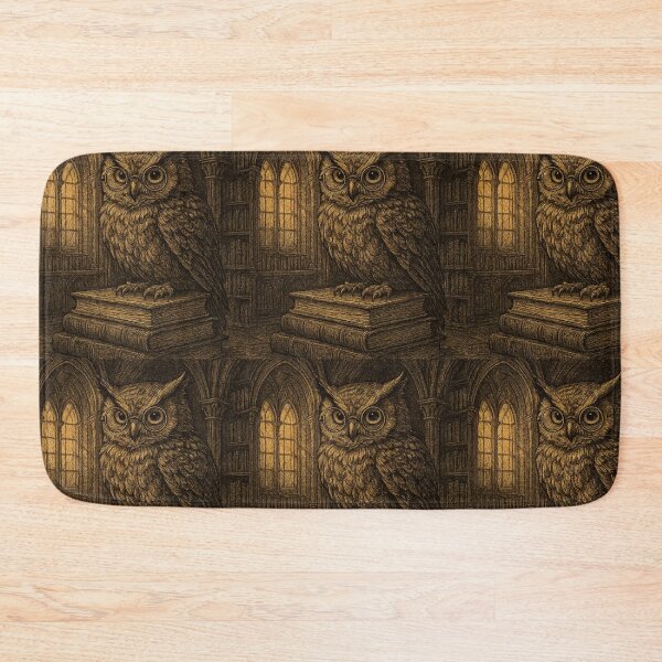 Item preview, Wise Owl in Candlelit Library designed and sold by MindsInBloom.