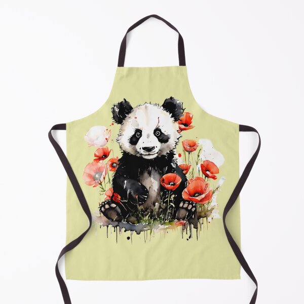 Item preview, Cute Colorful panda in a field of Wild flowers and poppies designed and sold by KreativKulture.